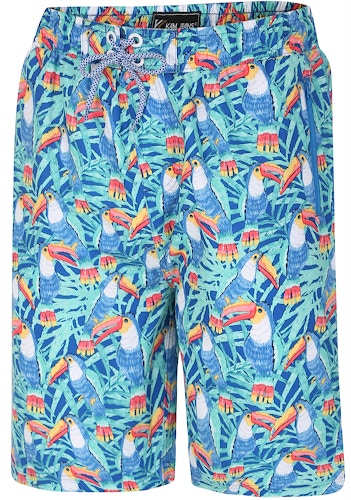KAM Parrot Print Swim Shorts Multi